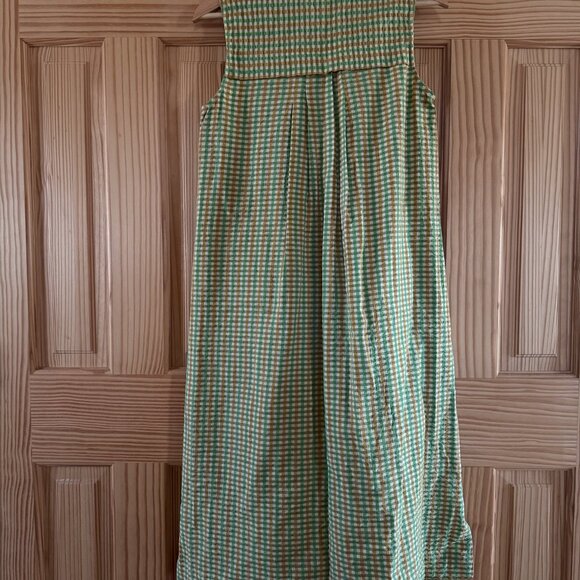 Toast Flora Check Seersucker Dress, Sea Green/Taupe, 6 - Picture 6 of 8